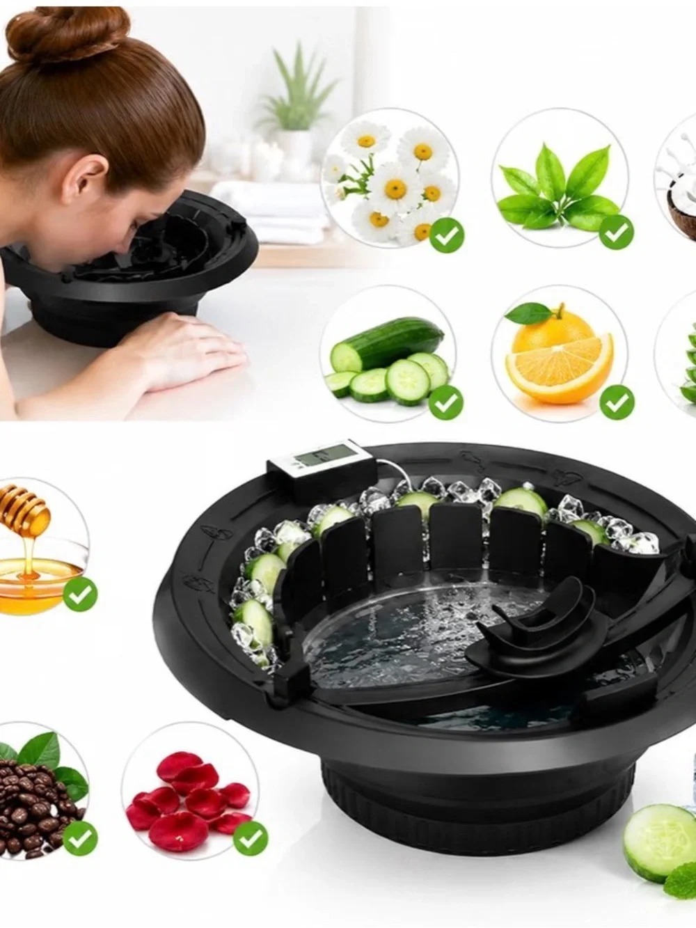 Face Ice Bath Bowl with Ice Tray